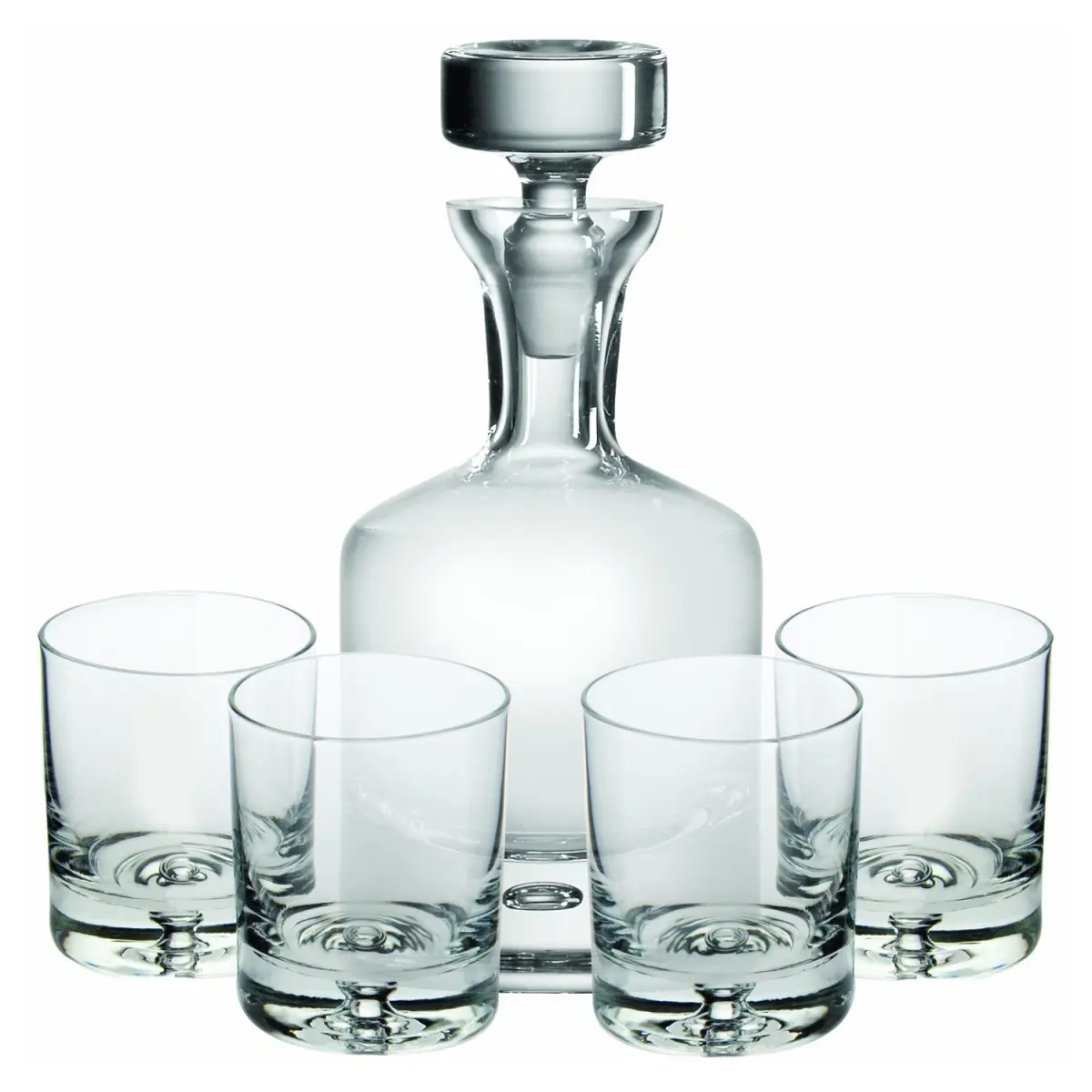 212 MAIN Ravenscroft W750 Handcrafted 35oz Mouth-Blown European Crystal Glass Double Old Fashioned Decanter Gift Set - Bubble Base, Flared Spout, Home Bar Kitchenware Drinkware Accessory, Decanters, 35 Ounces