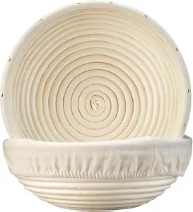 Proofing Basket - 9 inch Banneton Bread Proofing Baskets Set of 2 Banneton Basket Sourdough Proofing Bowls with Liners for Professional & Home Artisan Sourdough Bread Baking Supplies