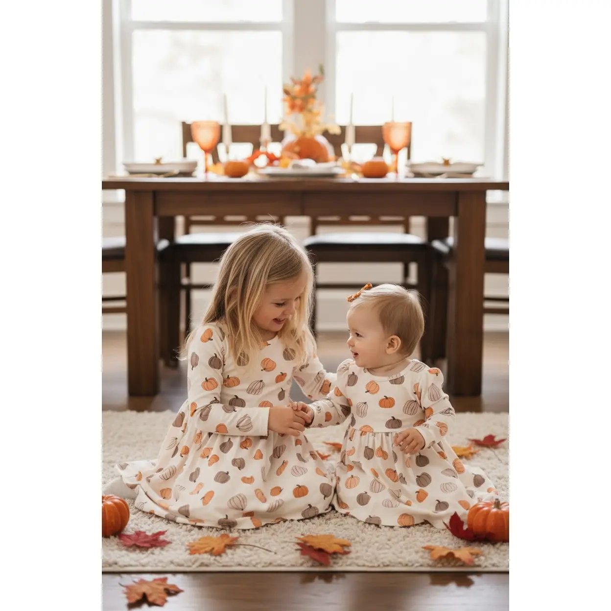 Pumpkins Beige (Twirl Dress)