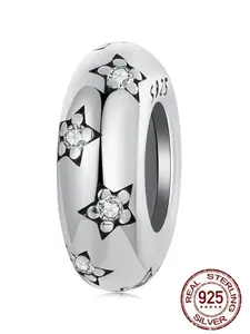 S925 Sterling Silver Star Design  Bead, Fashionable Diy Bead for Necklace & Bracelet, Trendy All-match & Exquisite Diy Jewelry Accessories for Birthday Gift