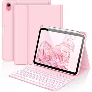 for iPad A16 11th 10th Generation Case with Keyboard - 7 Colors Backlight Detachable Folio Keyboard Case for iPad (A16) 11th Gen 2025 & 10th Gen 10.9 inch 2022,  Wake/Up, Light