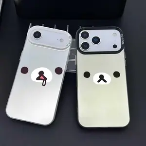 Cute Cartoon R-Rilakkumas Phone Cases For iPhone 17 Promax Pro Air 16 Plus 15 14 13 12 11 7/8 X/XS Shockproof Silicone Black Pink White Back Cover Smartphone Cellphone