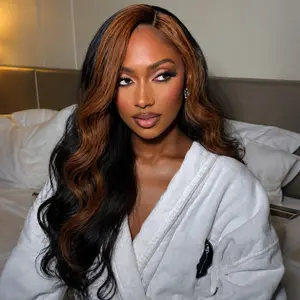 V Part Wavy Wig Long Body Wavy Upgrade U Part Synthetic Wigs for Black Women Full Head Clip In Hair Glueless Synthetic Wigs 26Inch