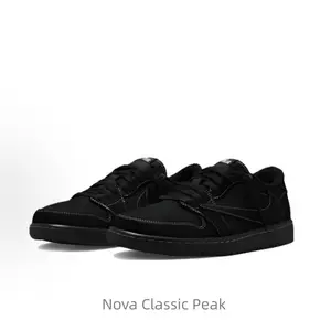 Black Knight shock-absorbing, wear-resistant, low-top, trendy and retro basketball shoes for both men and women, black barb 4.0