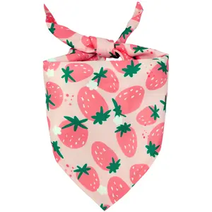 Kuoser Dog Bandanas, Triangle Reversible Fruit Print Pet Bandanas for Boy and Girl, All Seasons Bandana for Small Medium and Large, Green L