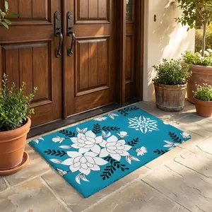 Badik Indonesia Batik design Floor Mat Flannel Rug Ultra Soft, High Water Absorbent & Hypoallergenic, Machine Washable HD Custom Printed Non-Slip Floor Mat for Bathroom, Kitchen Bedroom