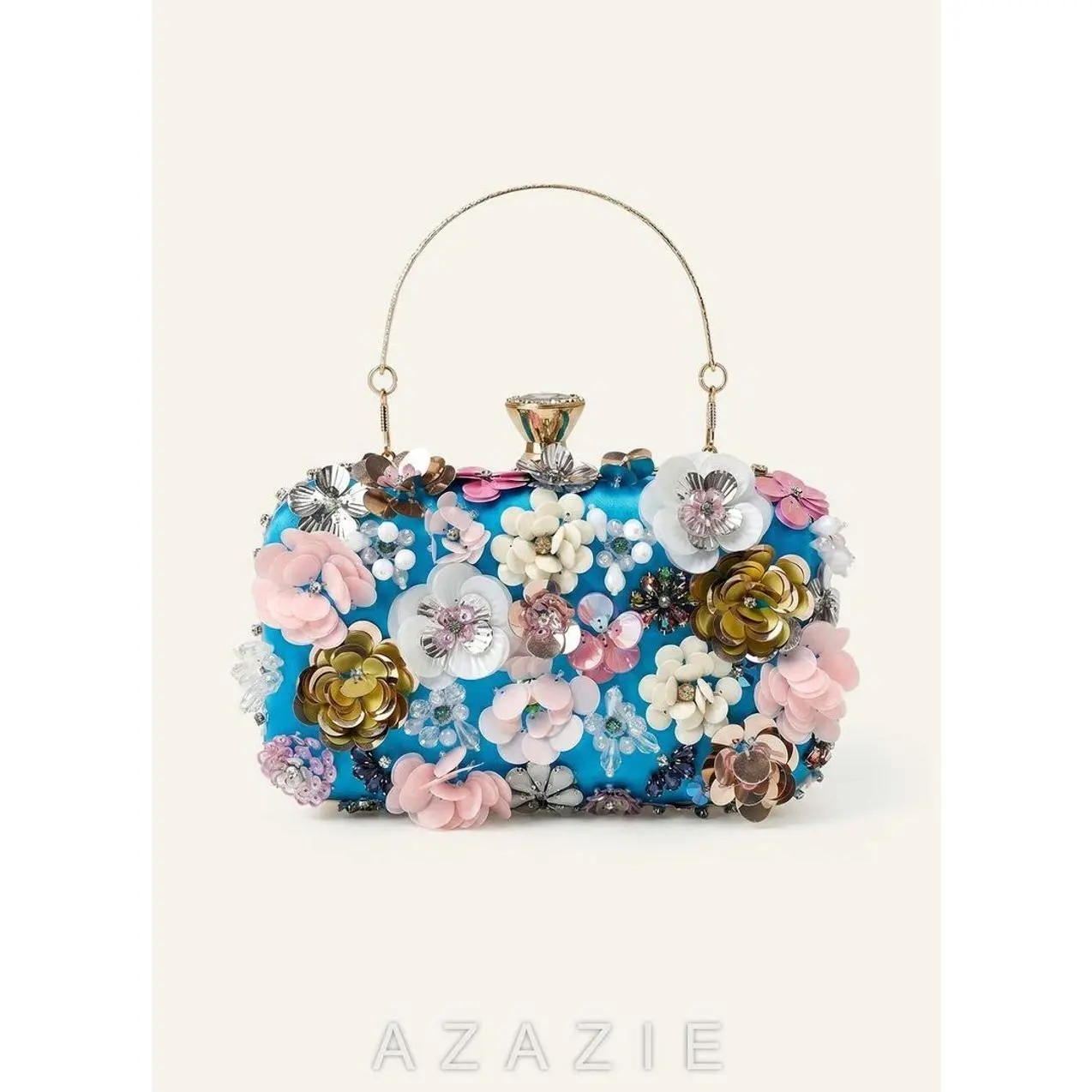 Sequin Flower Embellished Clutch