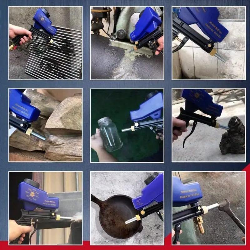 Portable gravity-fed sandblasting gun pneumatic sandblasting kit rust-proof sandblaster small sandblasting machine