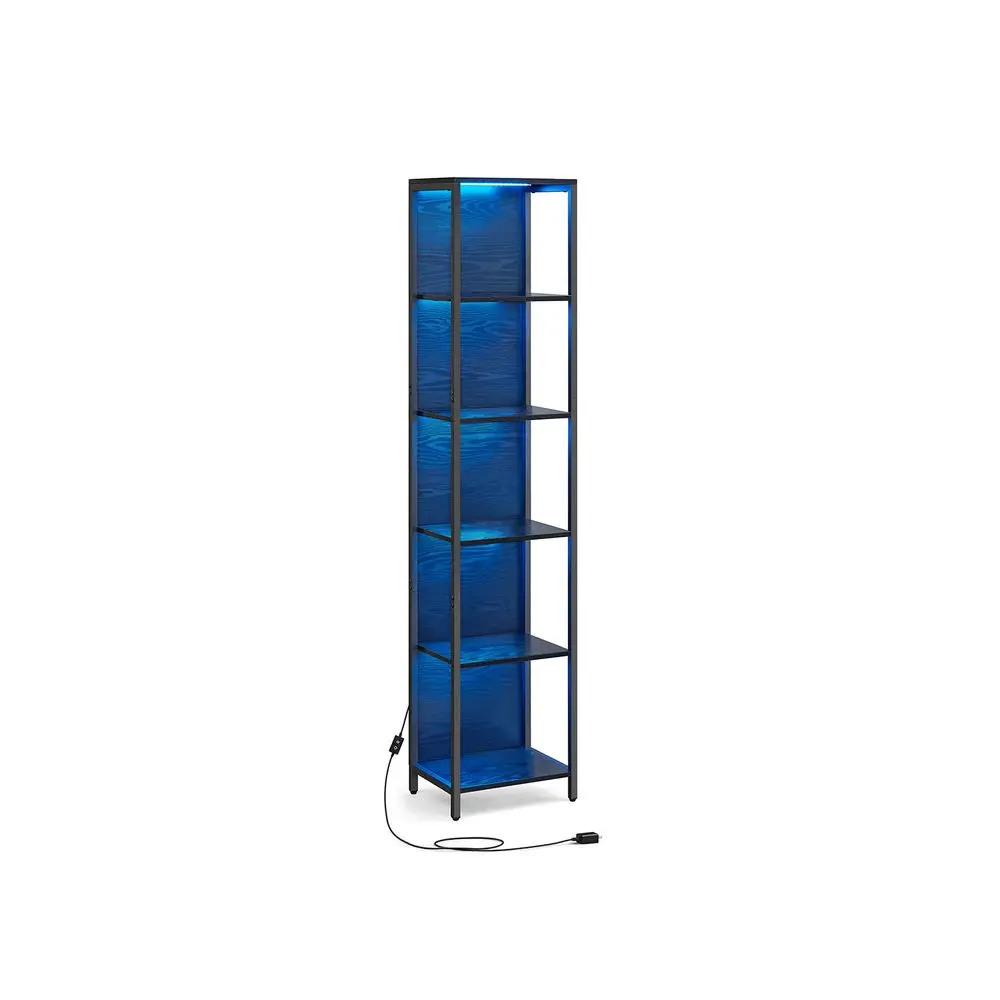 SONGMICS 6-Tier LED Bookshelf, Display Shelf with Dimmable Lights, LED Bookcase with Steel Frame, for Living Room, Bedroom, Office SONGMICS 6-Tier LED Bookshelf, Display Shelf with Dimmable Lights, LED Bookcase with Steel Frame, for Living Room, Bedroom, Office