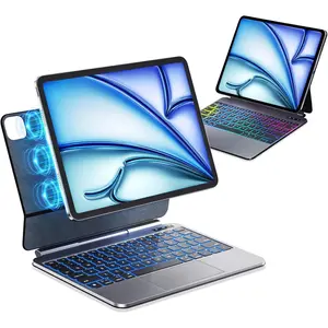 iPad Case with Keyboard Air 11 inch (M4/M3/M2) Pro 11 inch (1/2/3/4 Gen) Multi- Trackpad Easy-Set   Keyboard Case Floating Stand (Air 5/4/11" (M2/M3/M4) Pro 11" 4/3/2/1)