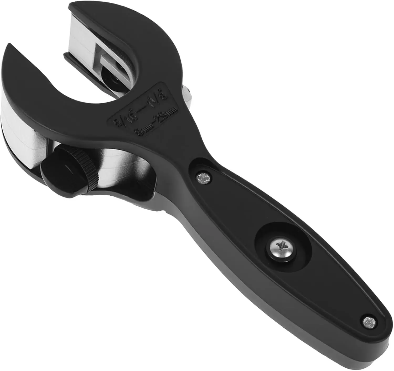 Ratchet pipe cutter, copper pipe cutter, pipe cutter (5/16 inch to 1-1/8 inch), 2-in-1 close-range compact pipe cutter, ratchet PVC cutter for cutting PVC, PPR and plastic hoses (black).