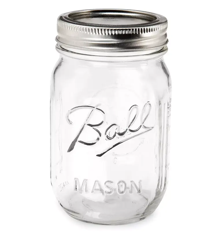 16Oz Regular Mouth Glass Mason Single Jar, Home Organizer Storage Bottle, Bottles