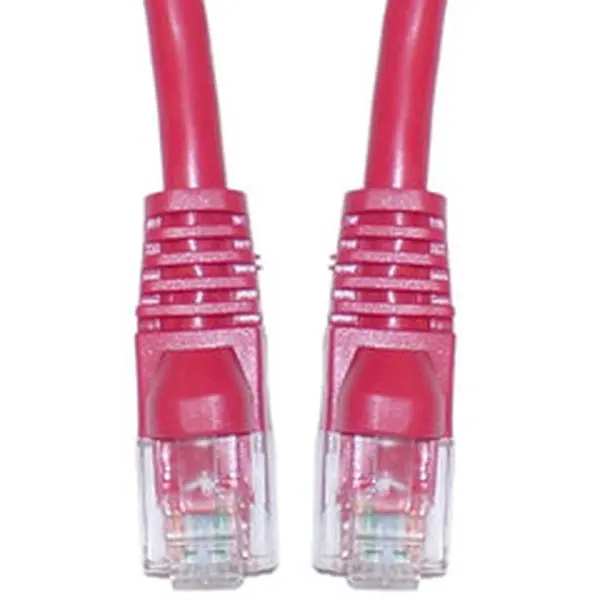 Cable Wholesale Cat5e Red Ethernet Crossover Cable- Snagless/Molded Boot- 1 foot