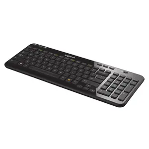 K360 Wireless USB Desktop Keyboard — Compact Full Keyboard, 3-Year Battery Life (Glossy Black)
