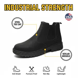 Metalwork Boots Splash-proof Smash-proof Puncture-proof Breathable Safety Shoes Unisex Chef Work Shoe Waterproof Anti-slip Durable Outdoor Comfortable Welding Men Women Industrial Footwear Oil Resistant Construction Sneakers Slip Resistant Workwear