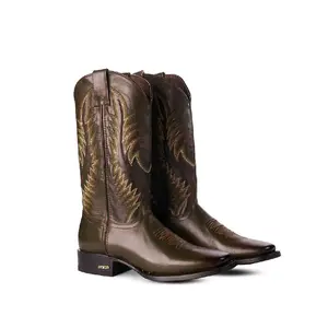 Timo WR Olive – Palermo Leather Cowboy Boot for Men | 501-N Last | Leather Sole