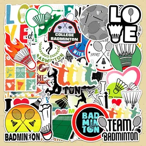 Badminton Themed Sticker, 100pcs/set Creative Design Decorative Sticker, DIY Decals for Water Bottle, Laptop, Phone Case