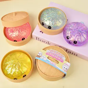 Gold Powder Steamed Bun Slow-Rebound Decompression Toy - Miniature Home Decor Figurine, Kneading Fidget Tool, Food Simulation Play Item