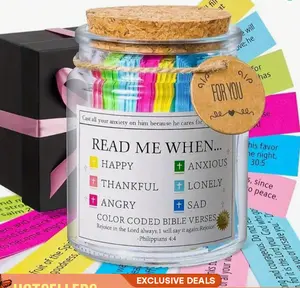 Bible Verse Jar,Read Me When Bible Verses Jar for Daily Encouragement,Christian Gifts for Women,Christmas Gifts for Women,Stocking Stuffers,Birthday Gift for Mom,Prayer Cards