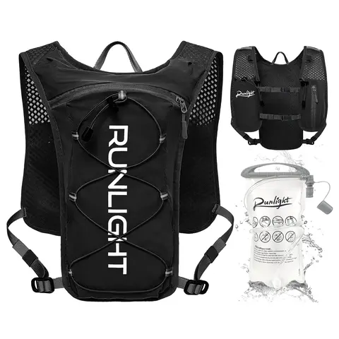 Men Women Running Vest Lightweight Moisture-Wicking Backpack with 1.5L Water Bladder Bag, Ideal for Hiking, Off-Road, Skiing, Camping, Cycling