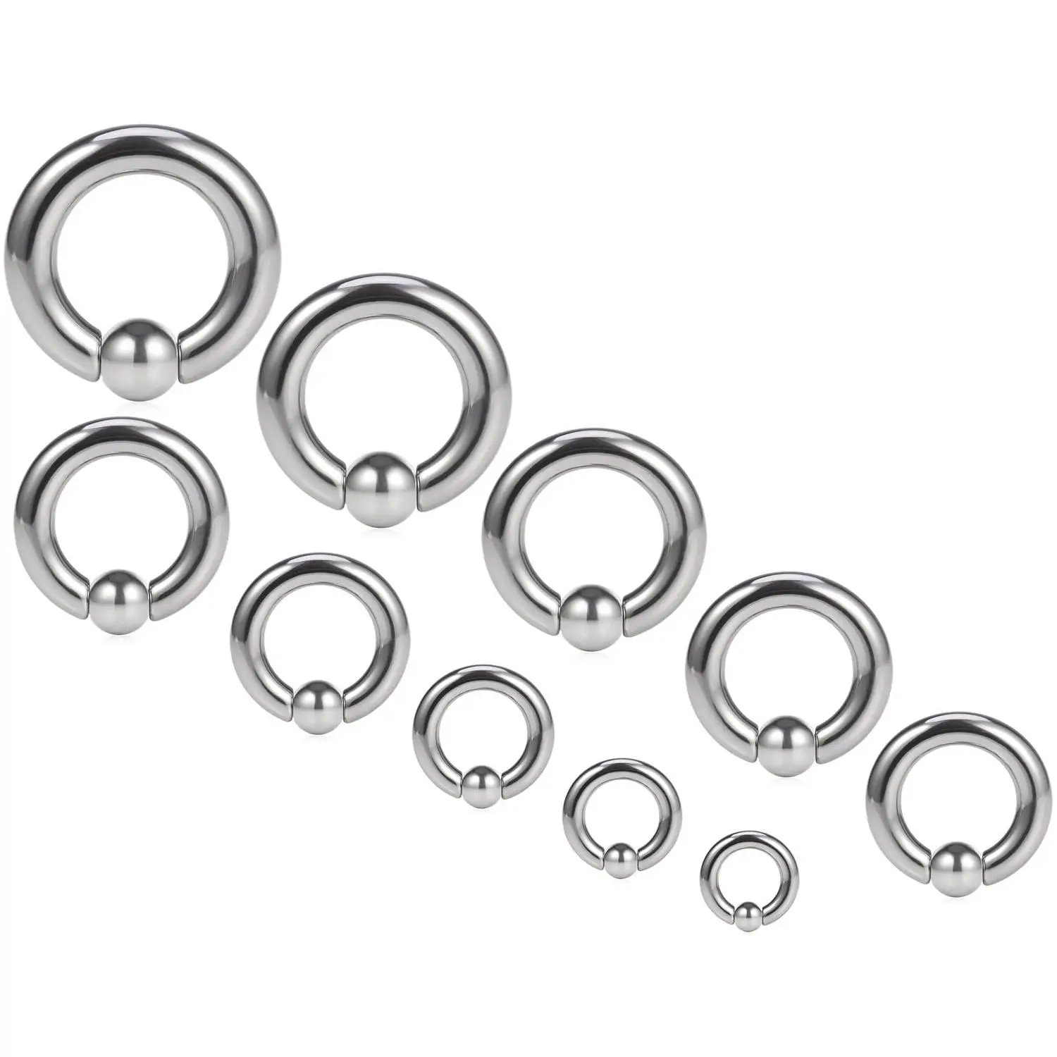 0g 4g 2g 6g 8g 12g 14g 16g 18g 20g Septum Ear Earrings Gauges Stretching Kit 316l Steel Internally Threaded Pierced Body For Women 10mm 12mm 14mm 16mm