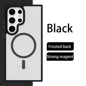 Luxury Liquid Silicone Clear Matte Magnetic Wireless Charging Case for Samsung Galaxy S25 Ultra, Protective Phone Cover, Stylish Design
