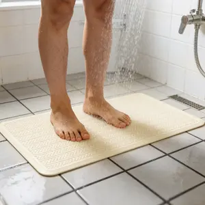 OUTGOODS Non-Slip Natural Rubber Bath Mat, Extra-Large Upcycled Bathtub Accessory with 299 Suction Cups, Eco-Friendly Durable Option for Home Bathroom Use, Rubber Bath Mats