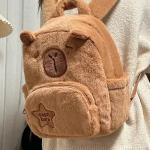 Cute Dolphin Plush Backpack, Cartoon Animal Design, Soft Material, Multi-Layer Storage, Ideal for School, Shopping, Travel, Gifts