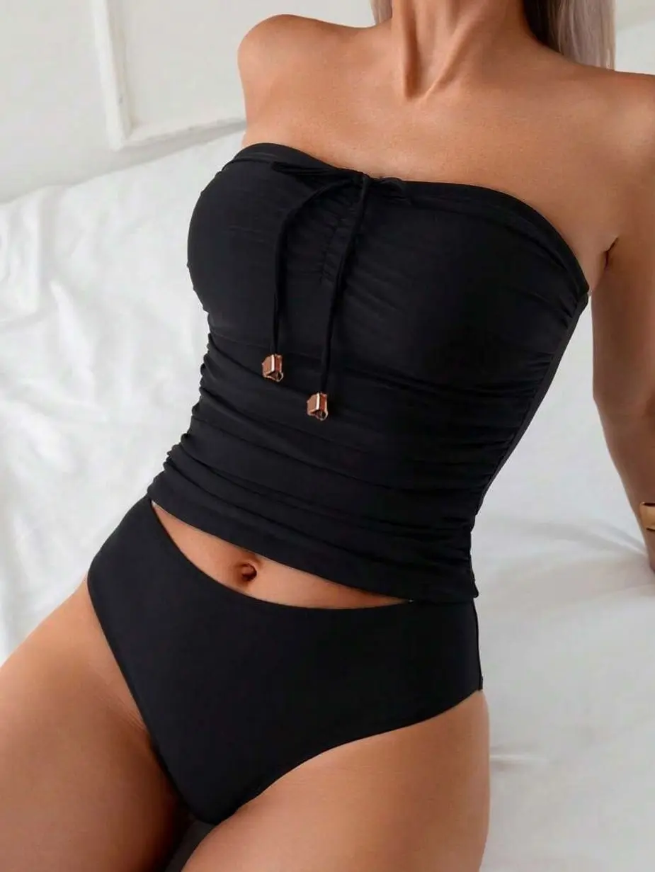 Women's Bandeau Tankini Set | Versatile | Summer Beach Vacation Casual Beachwear