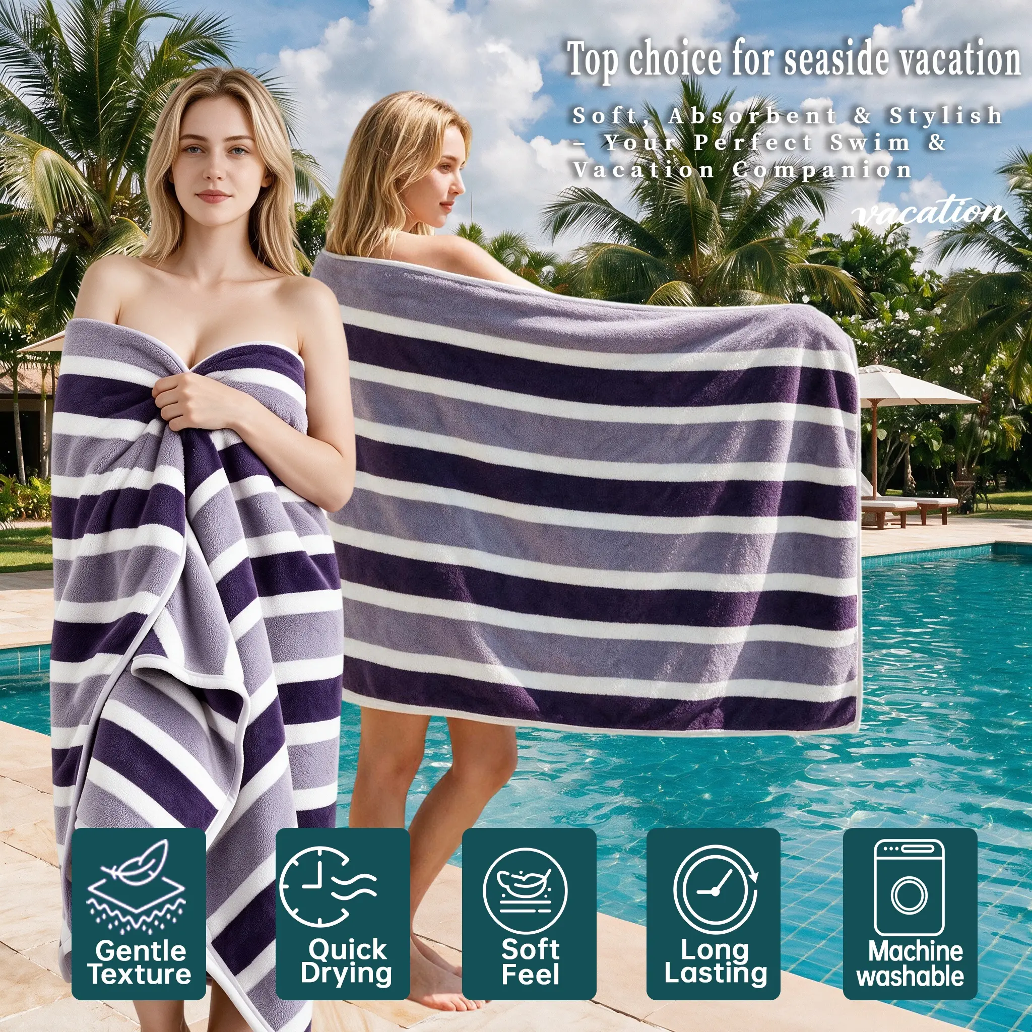 22‑Piece Premium Microfiber Towel Set, Super Absorbent Quick‑Dry Thick Polyester Blend Towels, 12 Facial Cloths+6 Hand Towels+4 Bath Towels for Bath, Skincare, Home Cleaning, Sports & Travel