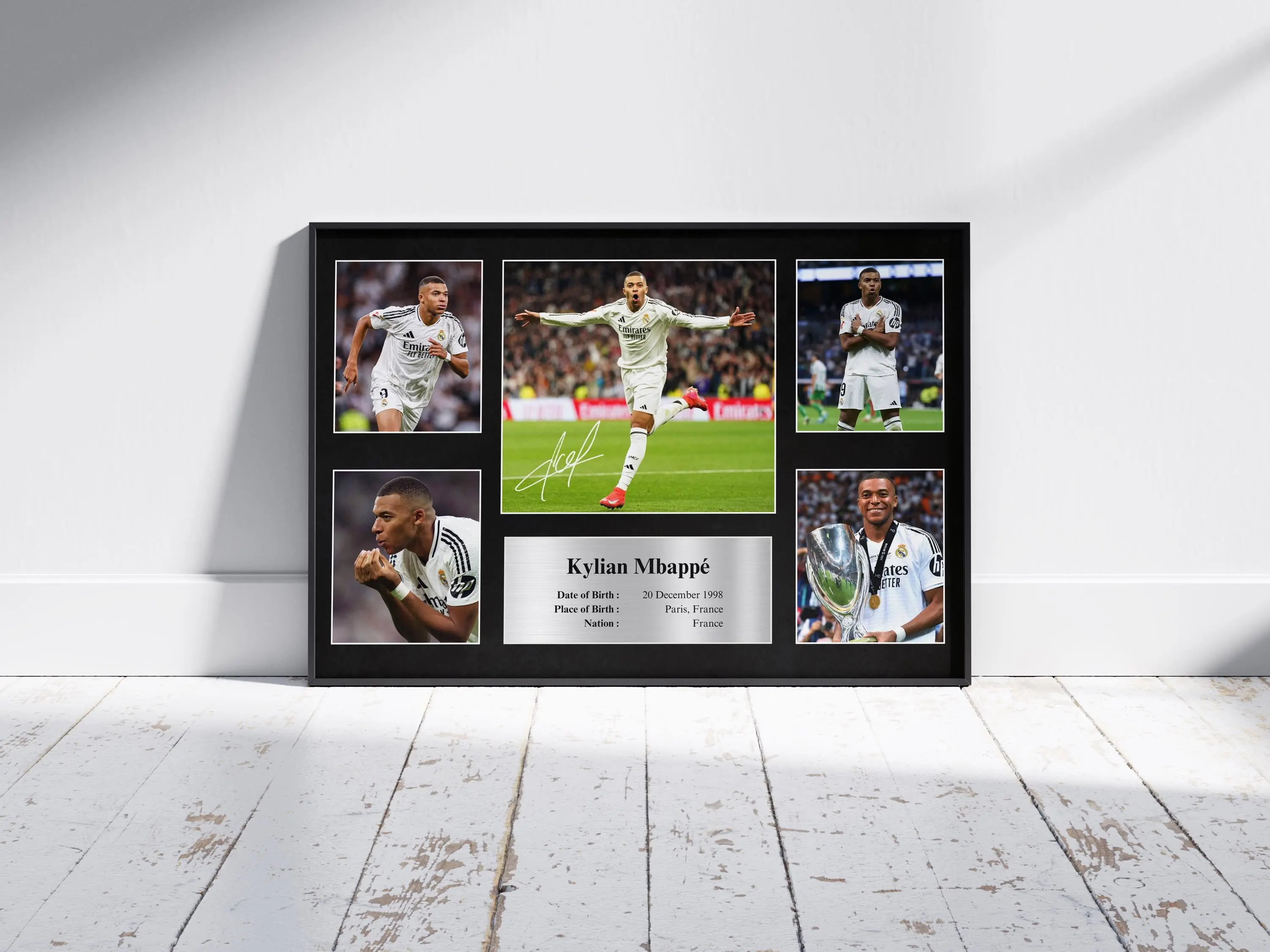 Kylian Mbappé Signed Photo Collage  Poster Decor (Unframed Print Only)