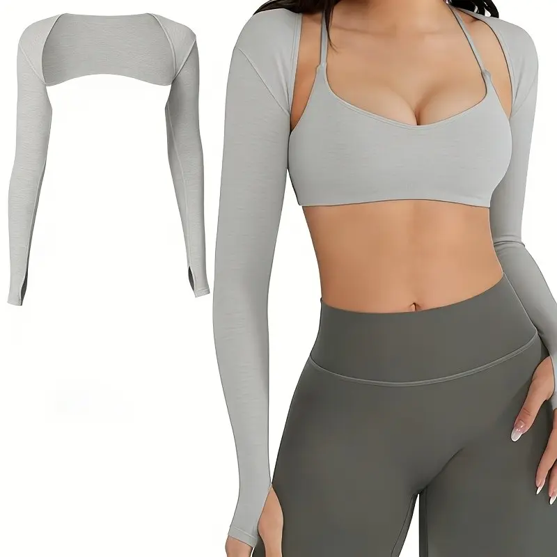 Summer Outdoor Cool Shoulder Sleeve Cover, Thumb Hole Long Sleeve Sports Sleeve Arm Warmers, Ideal for Yoga, Fitness, Work Out, Running, Dance, Arm Sleeves