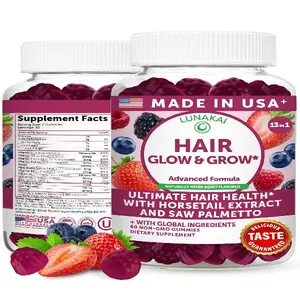 Lunakai USA Made Biotin Gummies 5000mcg with Vitamin C & E - Delicious Hair Skin Nails Vitamins for Women, Non-GMO, Hair Growth Supplement, 60 Ct
