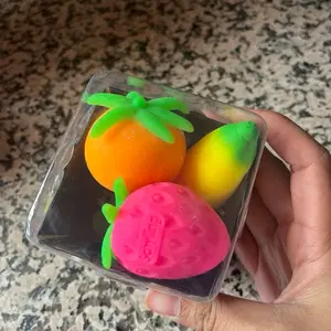 Needoh Groovy Fruit Basket Squishy Toy, Sensory Fidget Toy for Stress Relief and Relaxation