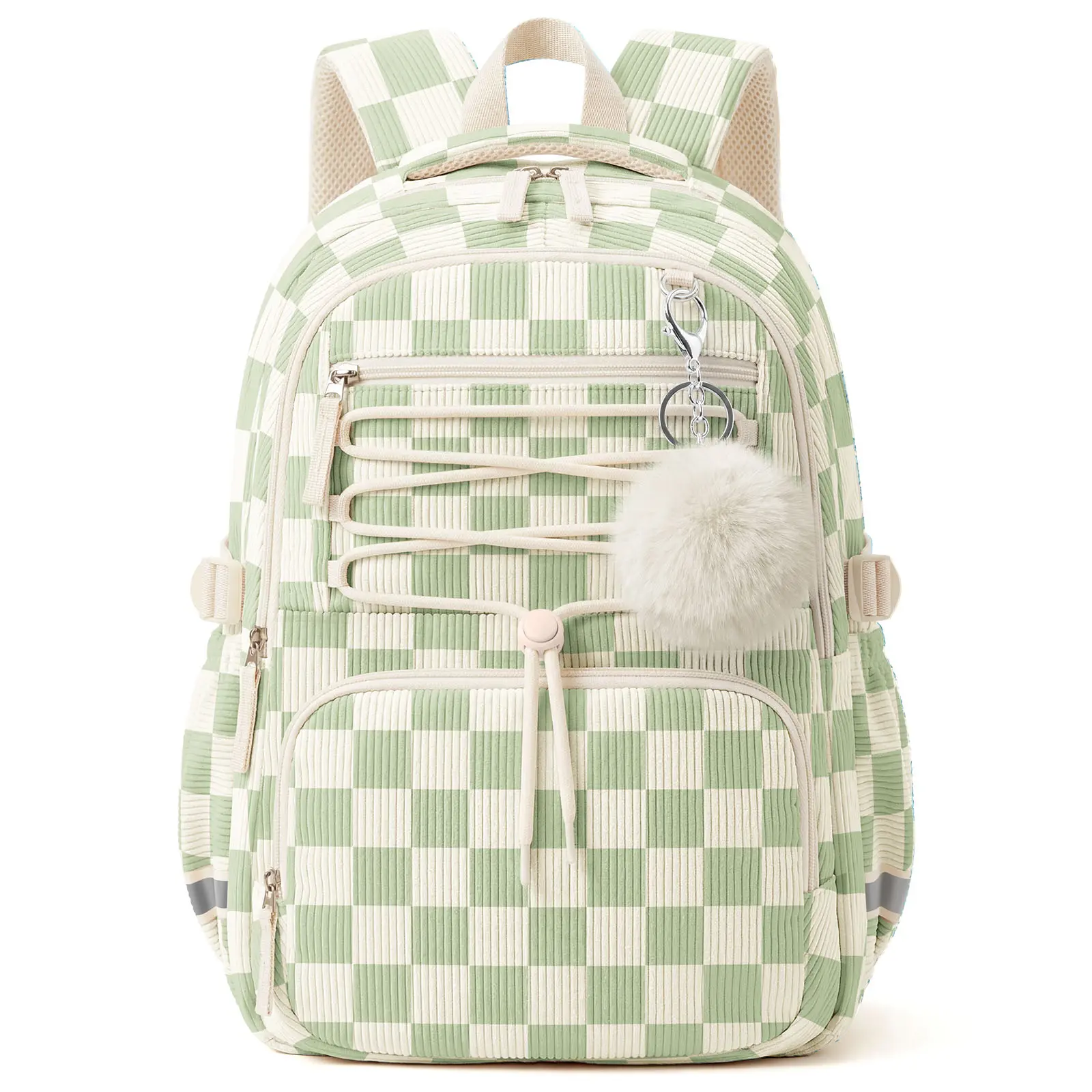 Women's Corduroy Multi-Function Backpack - Cute Aesthetic Stylish Casual Daypack with Multi-Pockets, Organized Space, Lightweight Large Capacity for School Supplies, Fits 15.6" Laptop, Travel Bag