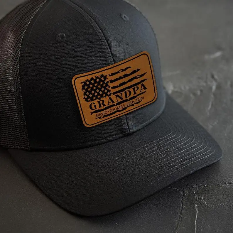 Name Grandpa American Flag Hat, Grandpa Gift From Grandkids, Grandpa Fathers Day Gift, Personalized Hat For Grandpa, Trucker Hat