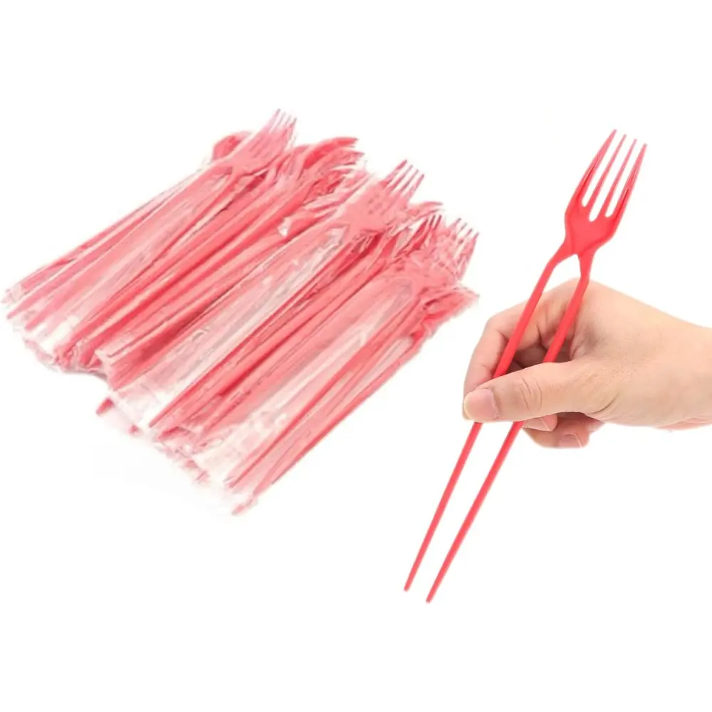 2-in-1 Chork Cutlery Set - Versatile Chopstick-Fork Utensils for Easy Dining, Asian Cuisine, Ideal Tableware for Kids, Beginners