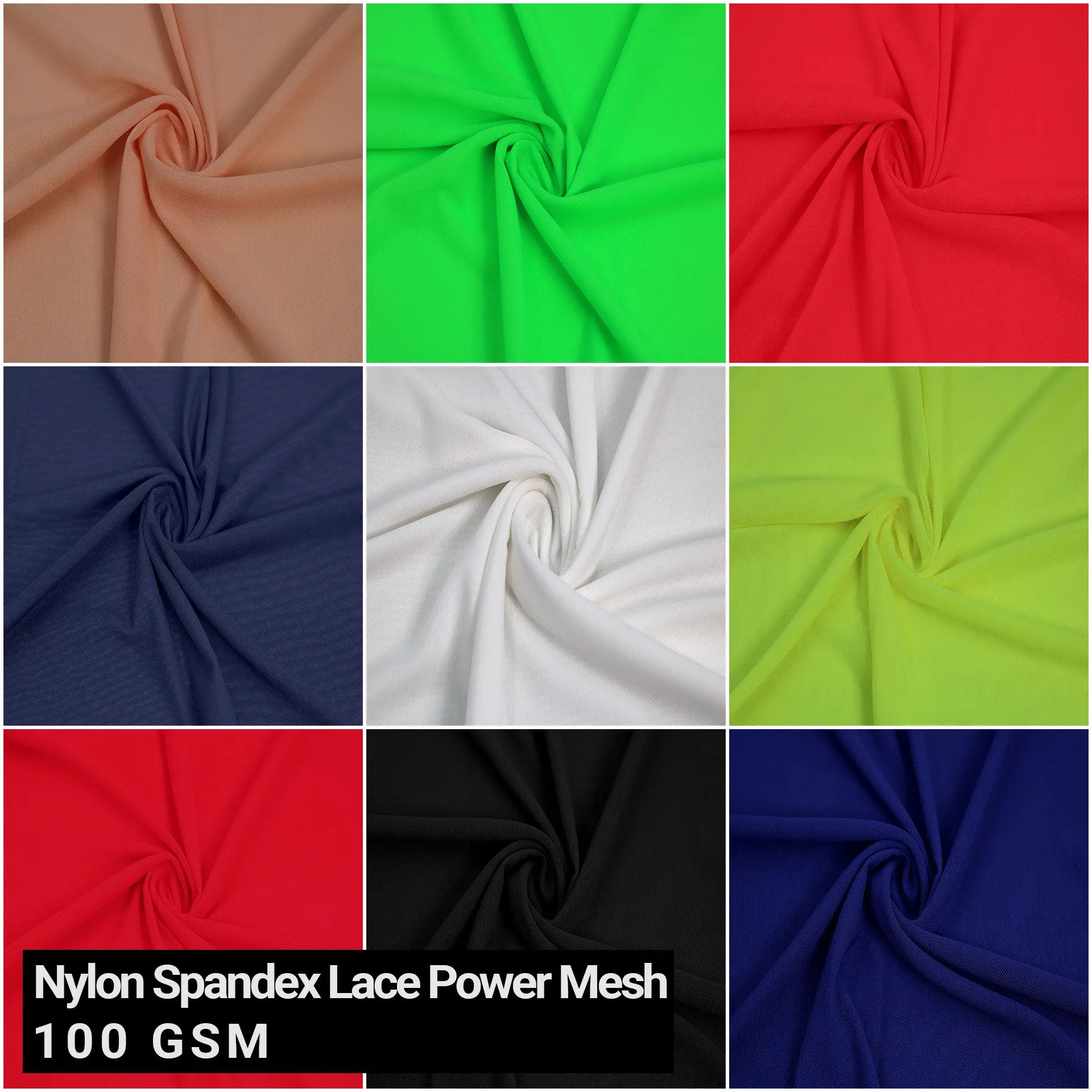 60" Wide Nylon Spandex Lace Power Mesh Fabric - (100 GSM), Lightweight, 4-Way Stretch, Soft & Breathable for Apparel, Lingerie, Headbands, Accessories & DIY- (SKU-454)