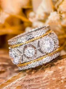 Luxury Artificial Zircon Ring, Fashion Accessories for Women, Trendy All-match & Exquisite Jewelry for Birthday Gift