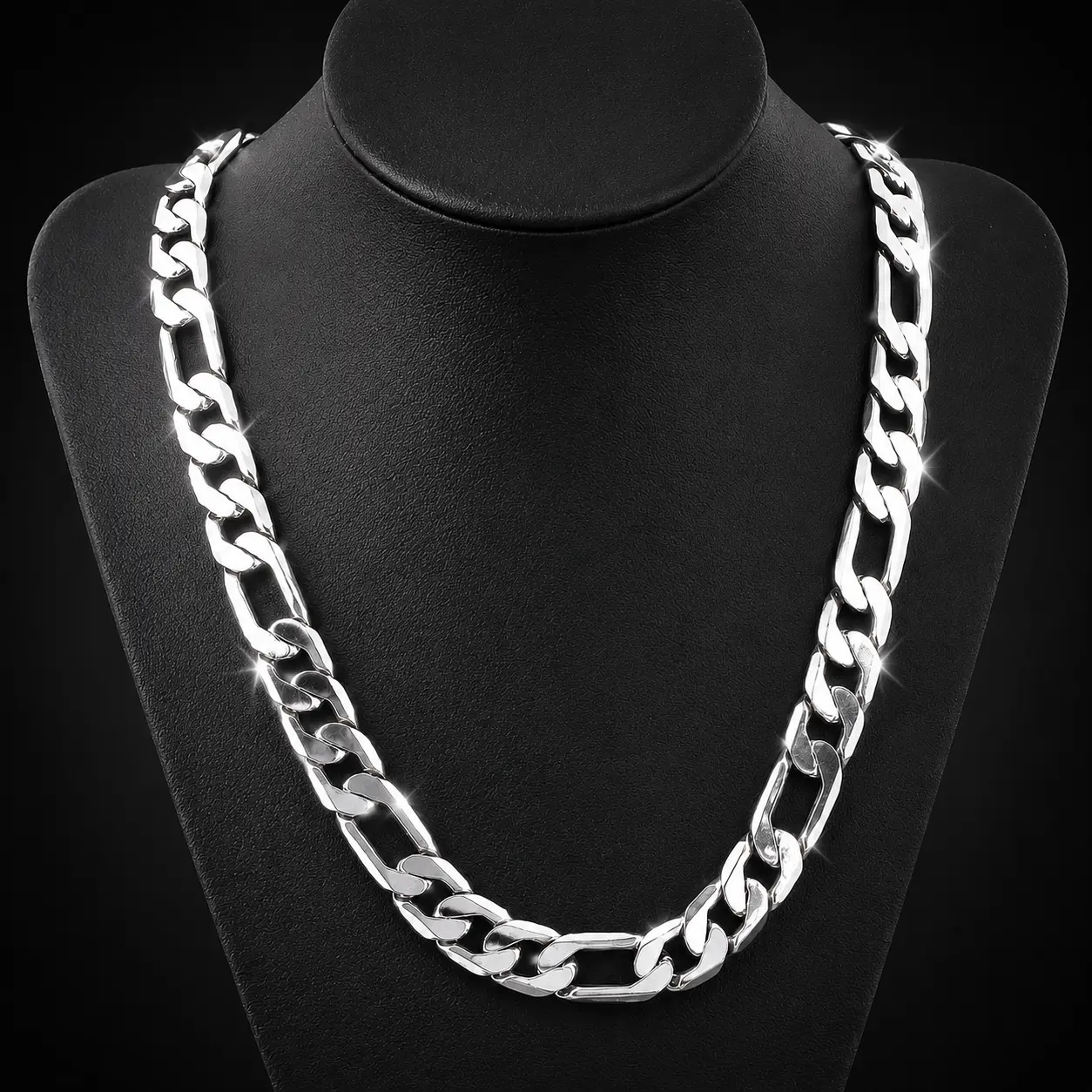 Real Heavy 925 Silver Plated Figaro Chain Link Necklace Men Women Streetwear Hip Hop 12mm 10mm 8mm 6mm 18 20 22 24 26 28 30 Inch Unisex Jewelry Gift for Boyfriend Husband TikTokShop