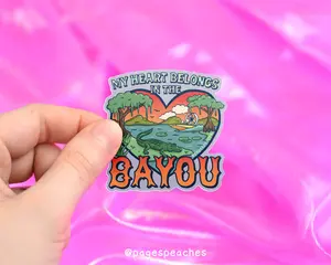Page's Peaches My Heart Belongs In The Bayou Cajun Vinyl Sticker decal Matte Decorative