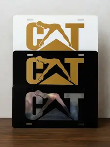 Custom Cat License Plate - Insane Color Choices for Blue Collar & Heavy Equipment Operators USA Made Automotive Accessory