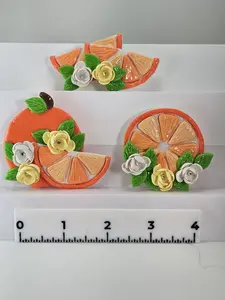 Vibrant Orange Handmade Magnets Set for Fun Kitchen Decor!