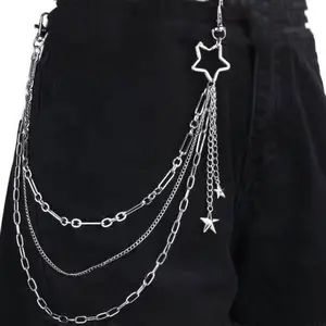Wallet Chain, Dual Lobster Clasps, Sturdy Alloy, Hip-Hop Jeans Chain Belt For Pocket, Dresses, Belts, Purses, Waist Pants Chain. Fits Women Men summerwins