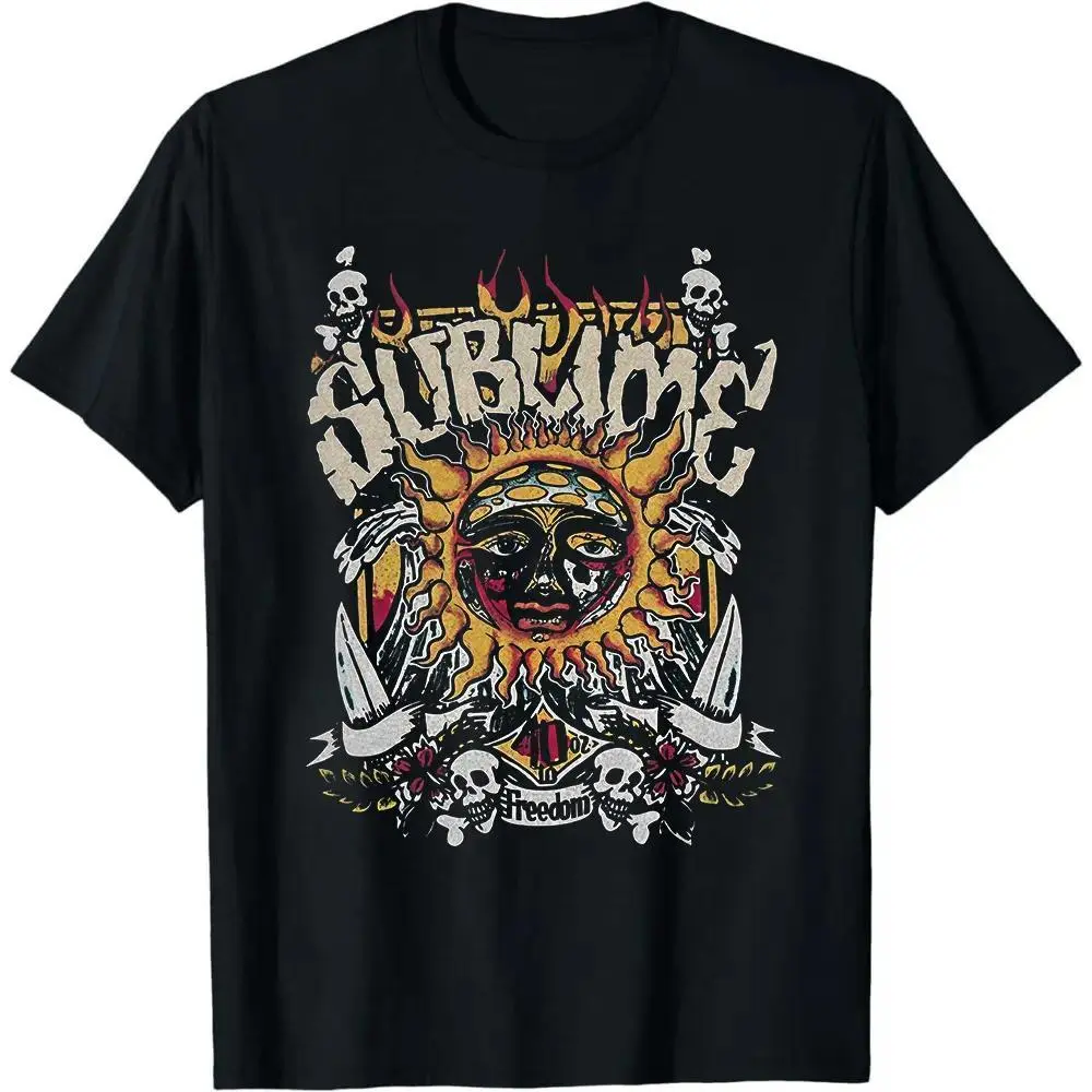 Unisex Acid Wash Sun Graphic Print Shortsleeve Crewneck Tee - Heavy Weight Cotton Casual Round Neck Streetwear T-Shirt, Vintage Sassy Statement Menswear Sports Top