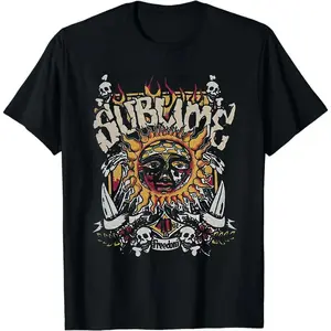 Holafish Acid Wash Vintage Sun pattern T-Shirt, Heavy Weight Cotton Streetwear graphic vintage tees Menswear Womenswear Crewneck Tshirt sassy statement tees