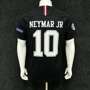 1819 Paris Away Black No. 10 Neymar Short Sleeve Breathable Soccer Jersey