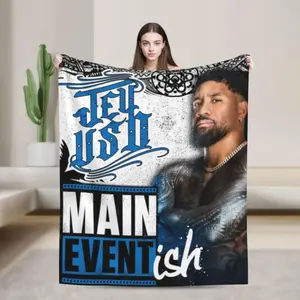 Jey Uso Blanket, Super Crazy Soft Throw Blanket For Wrestling Fans, Cozy Flannel Blankets, Warm Blankets For Couch Sofa Bed,Christmas Gift,Gift For Men & Women, Vintage Blanket, Wrest Blanket