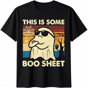 Funny Halloween Shirts For Men, This is Some Boo Sheet Ghost Retro Funny Halloween Men Women T-Shirt Menswear - Available from size S to 5XL