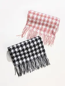 Anniversary Gifts for Her! [Houndstooth Scarf] - The Perfect Winter Shawl for Your Girlfriend